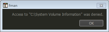 fman message 'Access denied' when opening a directory